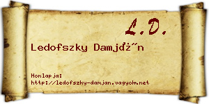 Ledofszky Damján névjegykártya